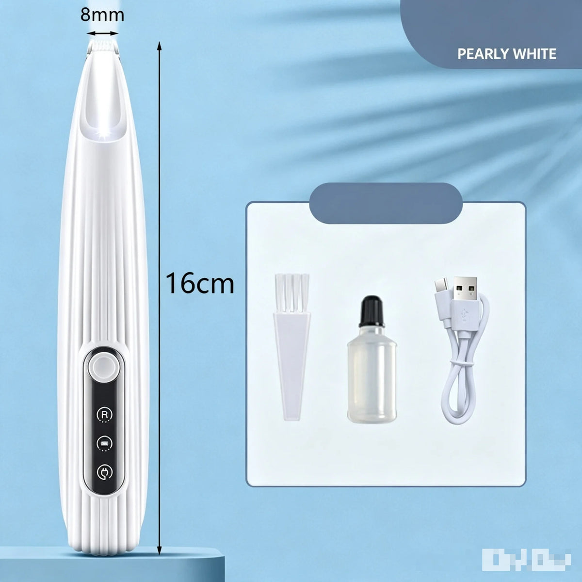 HTMCK Wireless Pet Hair Trimmer with LED, Low Noise Waterproof Grooming Clipper for Dogs & Cats
