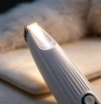 HTMCK Wireless Pet Hair Trimmer with LED, Low Noise Waterproof Grooming Clipper for Dogs & Cats