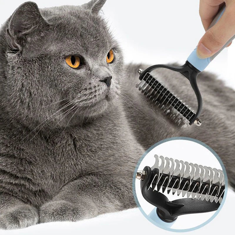 Pet Deshedding Brush Dog Cat Grooming Comb, Undercoat Fur Remover Knot Cutter Tool for Puppy Shedding Hair Removal Pet Supplies