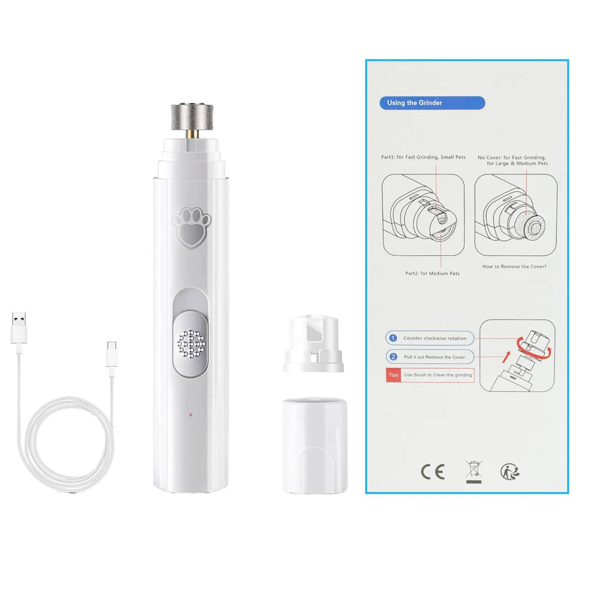 Pet Nail Clipper USB Rechargeable