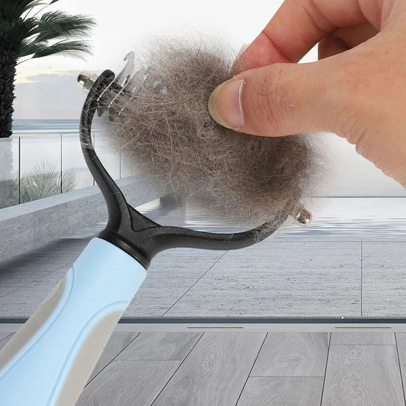 Pet Deshedding Brush Dog Cat Grooming Comb, Undercoat Fur Remover Knot Cutter Tool for Puppy Shedding Hair Removal Pet Supplies
