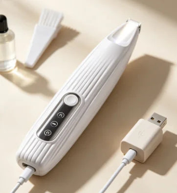 HTMCK Wireless Pet Hair Trimmer with LED, Low Noise Waterproof Grooming Clipper for Dogs & Cats