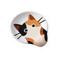 1PC Cat-Shaped Ceramic Spoon Rest, Cute Pet Pattern Dipping Sauce Dish, Multi-Color Spoon Holder & Snack Tray, Heat-Resistant &