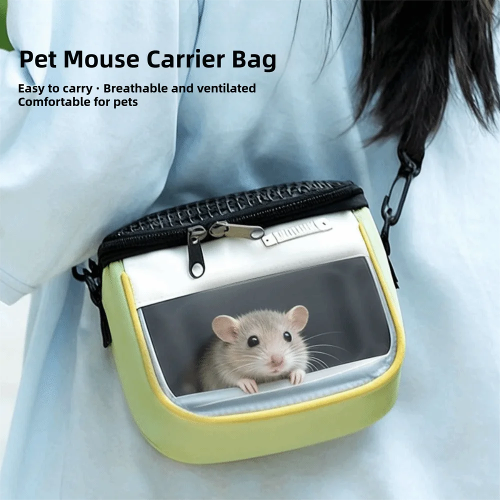 Breathable Small Pet Carrier Bag Ventilated Portable Hamster Shoulder Bag Lightweight Adjustable Squirrel Carrier Bag