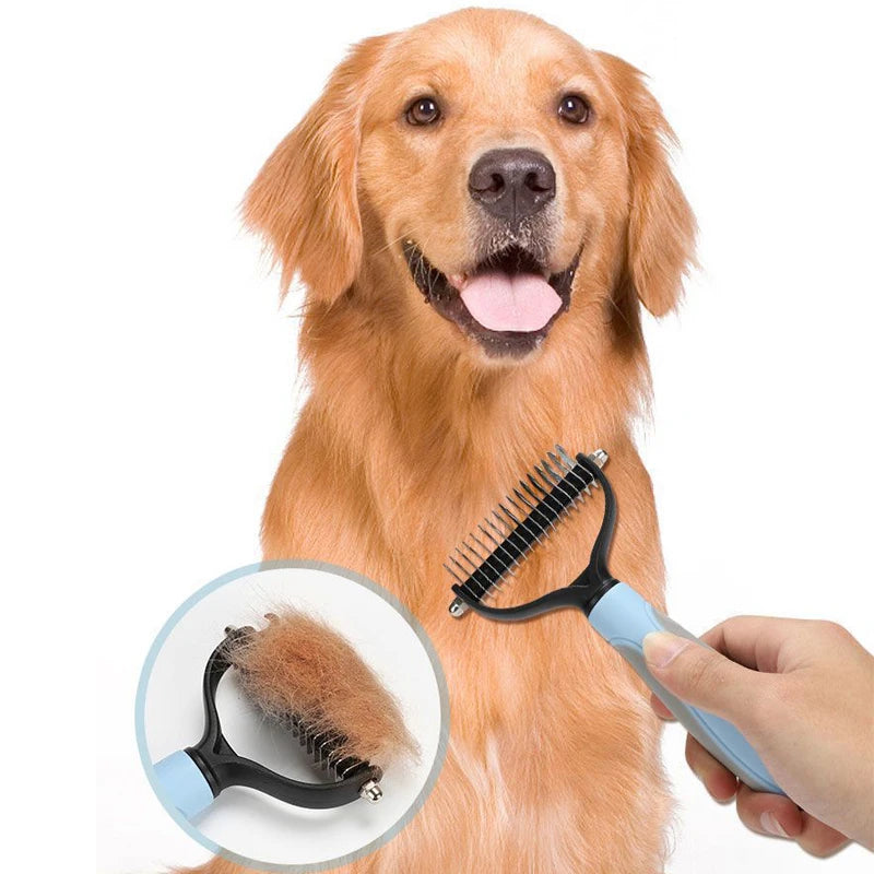 Pet Deshedding Brush Dog Cat Grooming Comb, Undercoat Fur Remover Knot Cutter Tool for Puppy Shedding Hair Removal Pet Supplies