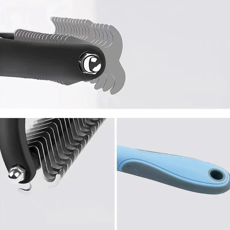Pet Deshedding Brush Dog Cat Grooming Comb, Undercoat Fur Remover Knot Cutter Tool for Puppy Shedding Hair Removal Pet Supplies
