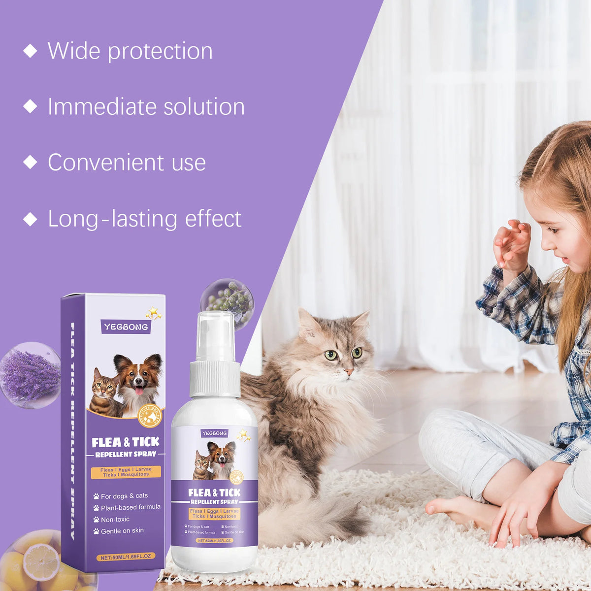 Yegbong Flea Tick Repellent Spray