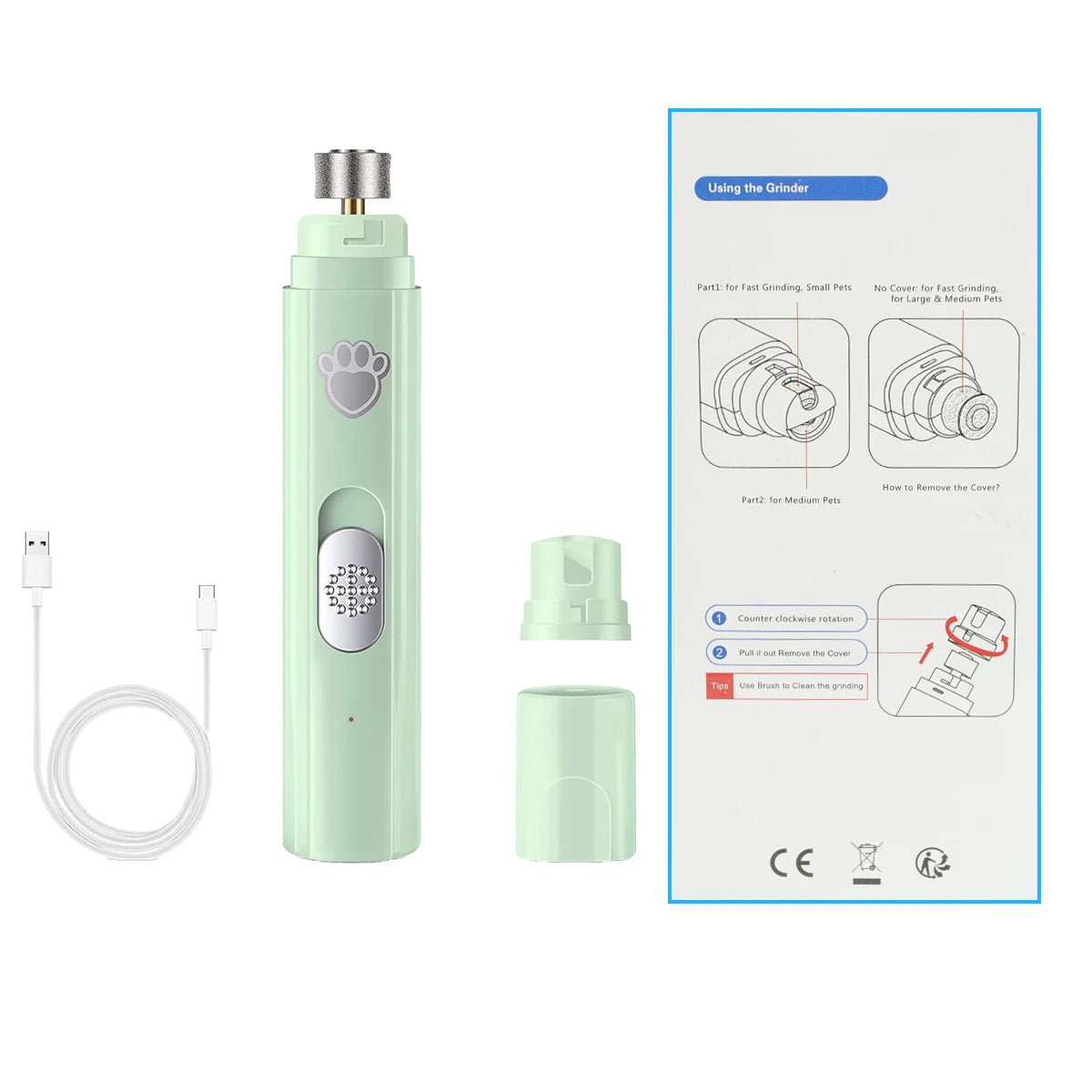 Pet Nail Clipper USB Rechargeable