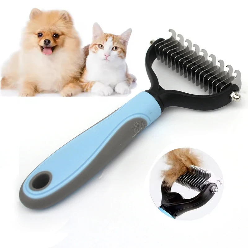 Pet Deshedding Brush Dog Cat Grooming Comb, Undercoat Fur Remover Knot Cutter Tool for Puppy Shedding Hair Removal Pet Supplies