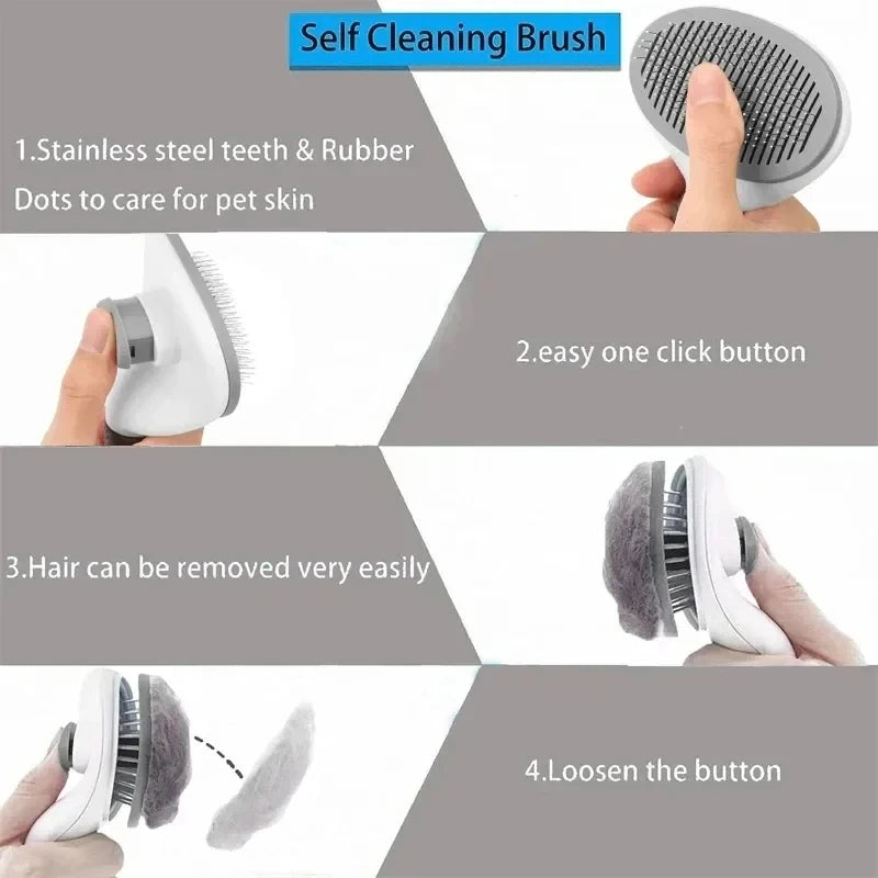 Pet Dog Brush Cat Comb esSelf Cleaning Pet Hair Remover Brush For Dogs Cats Grooming Tools Pets Dematting Comb Dogs Accessori