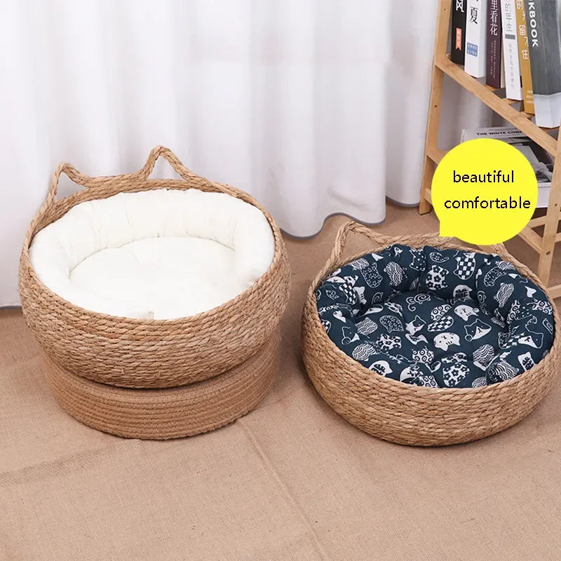 Handmade Vine Woven Cat Bed